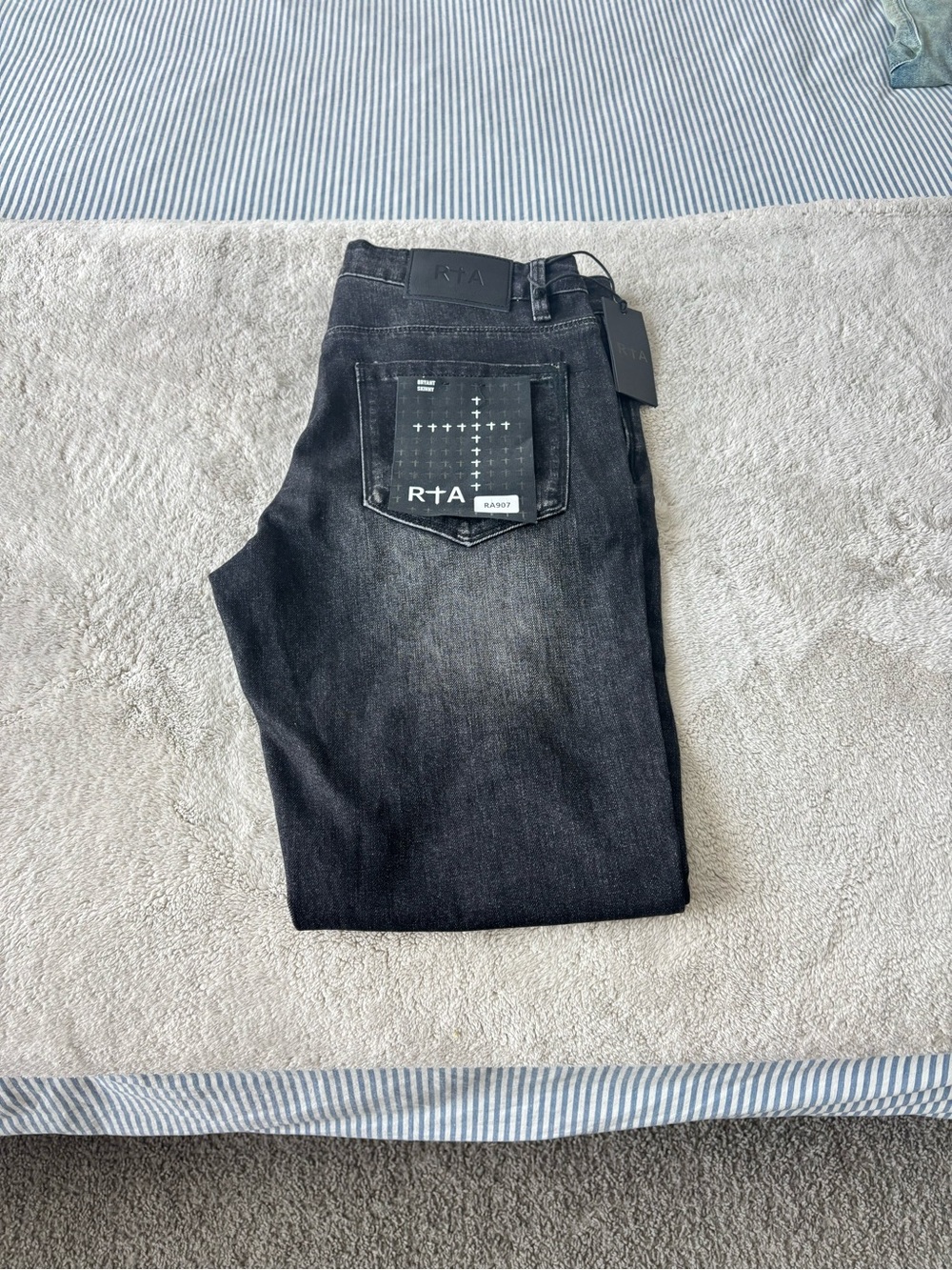 RtA Men's Charcoal Washed skinny Jeans